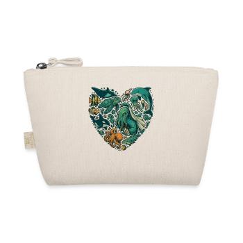 Sea Animals Heart Shirt, Lover Motif - Organic Pouch - nature - Front