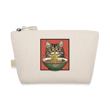 Portrait de chat ramen sur fond rouge - Trousse biologique - nature - Devant