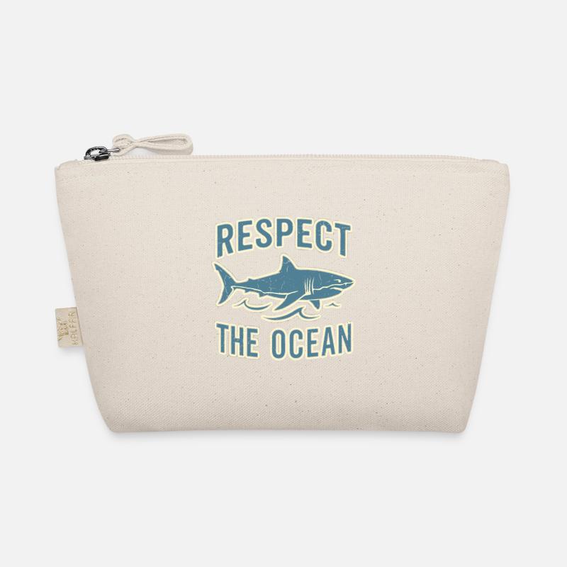 Respect The Ocean Vintage Shark Conservation - Bio-Täschchen - Natur