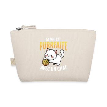 Life purrs with a cute cat - Organic Pouch - nature - Front