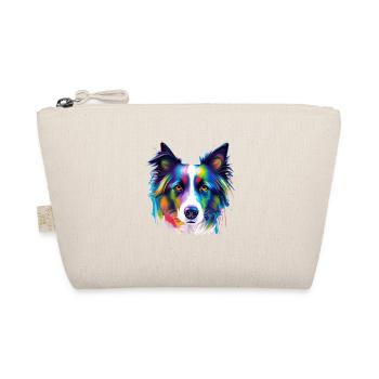 Colorful Border Collie Dog Face Paint Art - Organic Pouch - nature - Front