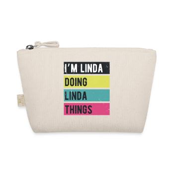 Ich bin Linda Mache Linda Dinge Retrofarben - Bio-Täschchen - Natur - Vorne