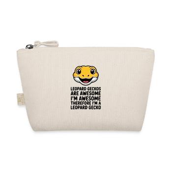 Leopard Gecko Cartoon Smile - Organic Pouch - nature - Front