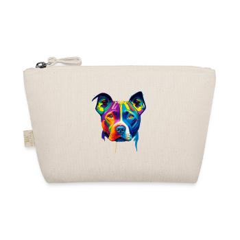 Colorful Pitbull Dog Face Paint Splatter Art - Organic Pouch - nature - Front