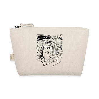 dackel filmstar fame limosine line art - Bio-Täschchen - Natur - Vorne