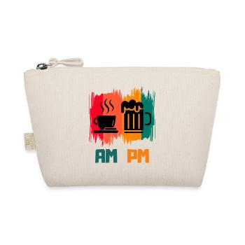 Funny Sarcasm AM PM Adult Humor Coffee Lover - Organic Pouch - nature - Front