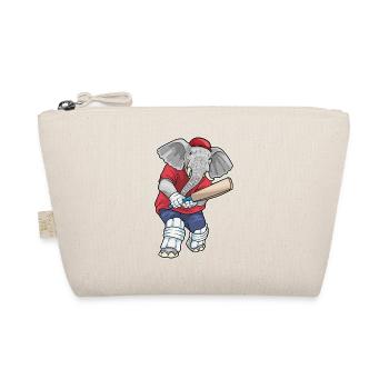 Elefant Cricket Cricketschläger Sport - Bio-Täschchen - Natur - Vorne