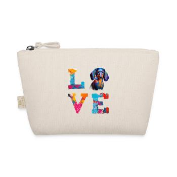 Colorful Dachshund Love Art Doxie Dog - Organic Pouch - nature - Front