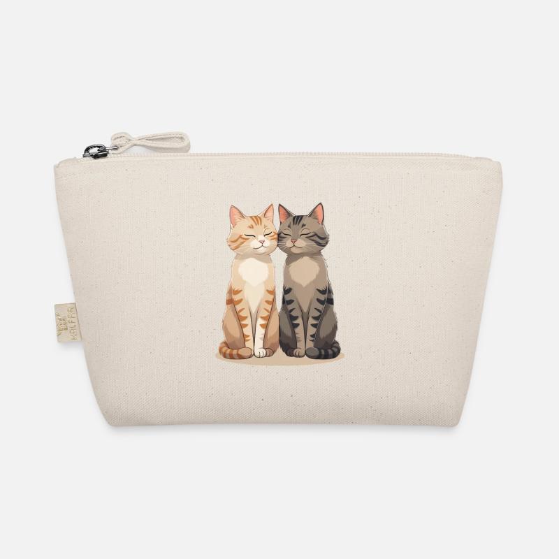Zwei glückliche Katzenfreunde Bio-Täschchen