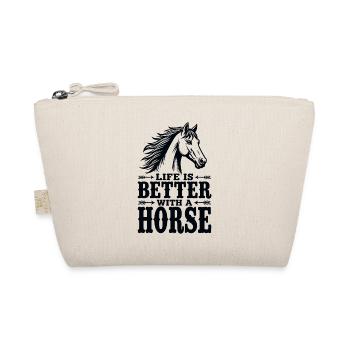 La vie est meilleure avec une déclaration de Horse Reiter - Trousse biologique - nature - Devant