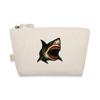Shark Grunge Design – Aggressive Shark Look - Organic Pouch - nature - Front