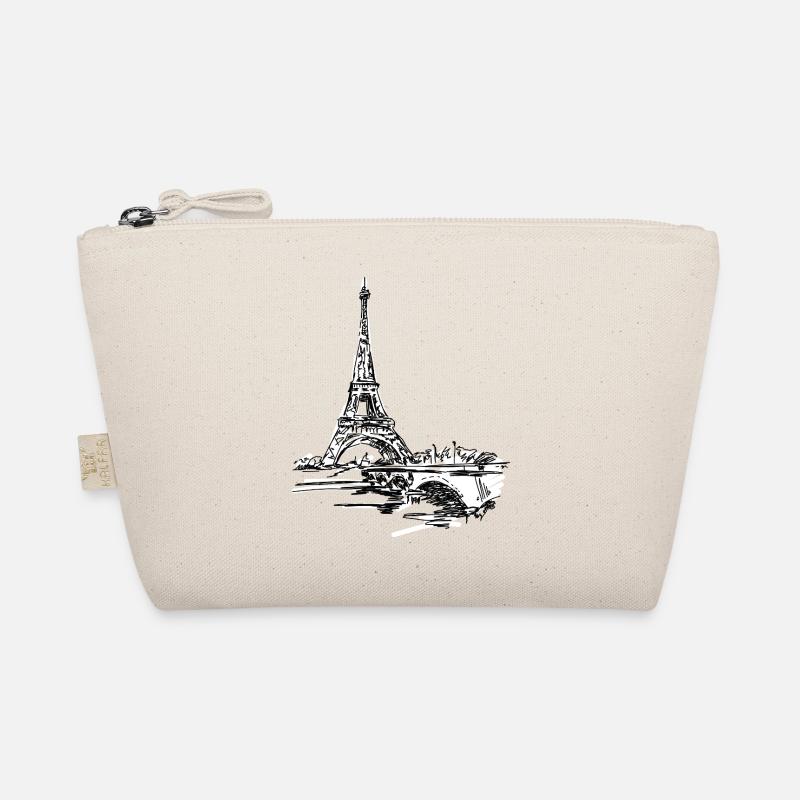 Pariser Skyline: Skizzenhafter Eiffel Turm Bio-Täschchen