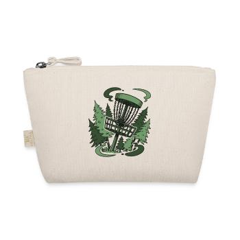 Disc Golf Basket In Forest Funny Disc Golf Scene - Organic Pouch - nature - Front