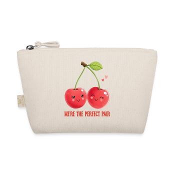 Cherry duo: A perfect couple of love - Organic Pouch - nature - Front