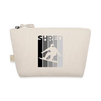 SHRED Snowboarder – Snowboard Saying & Action - Organic Pouch - nature - Front