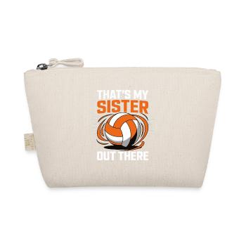 Volleyball Sister - Proud Sibling Design - Organic Pouch - nature - Front