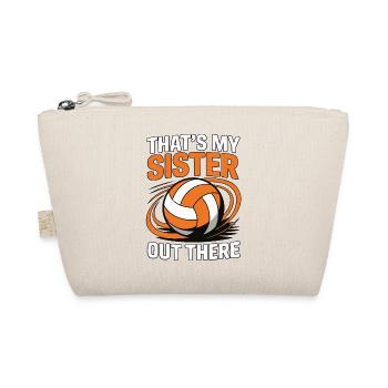 Volleyball Sister - Proud Sibling Design - Organic Pouch - nature - Front