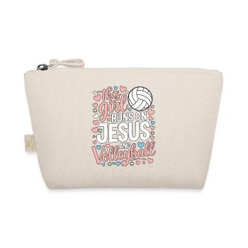 This Girl Loves Jesus & Volleyball - Organic Pouch - nature - Front