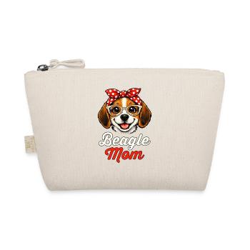 Beagle Mom Mama Retro Vintage - Bio-Täschchen - Natur - Vorne