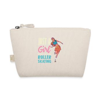 Just a Girl Loves Roller Skating - Bio-Täschchen - Natur - Vorne