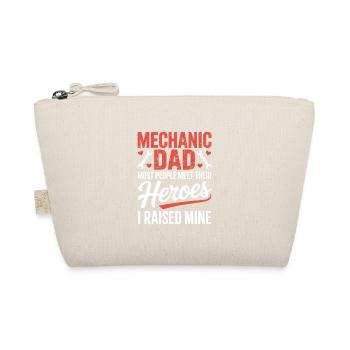 Mechanic Dad I Raised Mine Heroes Saying - Organic Pouch - nature - Front