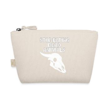 Stop Eating Dead Animals Skull - Organic Pouch - nature - Front
