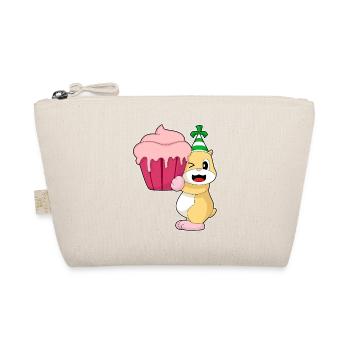 Hamster Birthday Cupcake - Organic Pouch - nature - Front