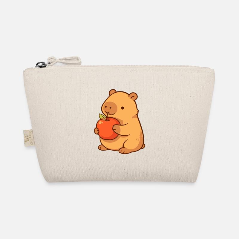 Capybara illustration with apple Organic Pouch