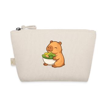 Capybara with salad – relaxed & cute - Organic Pouch - nature - Front