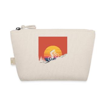 Mountain Biker Sunset Silhouette - Organic Pouch - nature - Front