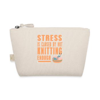 Stress Relief Through Knitting Funny Yarn Life - Bio-Täschchen - Natur - Vorne