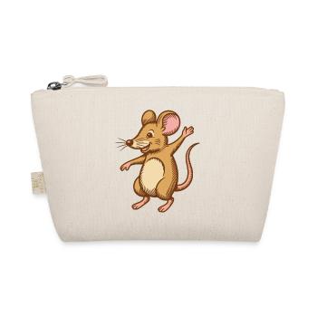 Cute mouse dancing jumps happy funny happy - Organic Pouch - nature - Front