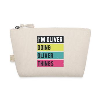 Ich bin Oliver und mache Oliver-Dinge in Retro-Farben - Bio-Täschchen - Natur - Vorne