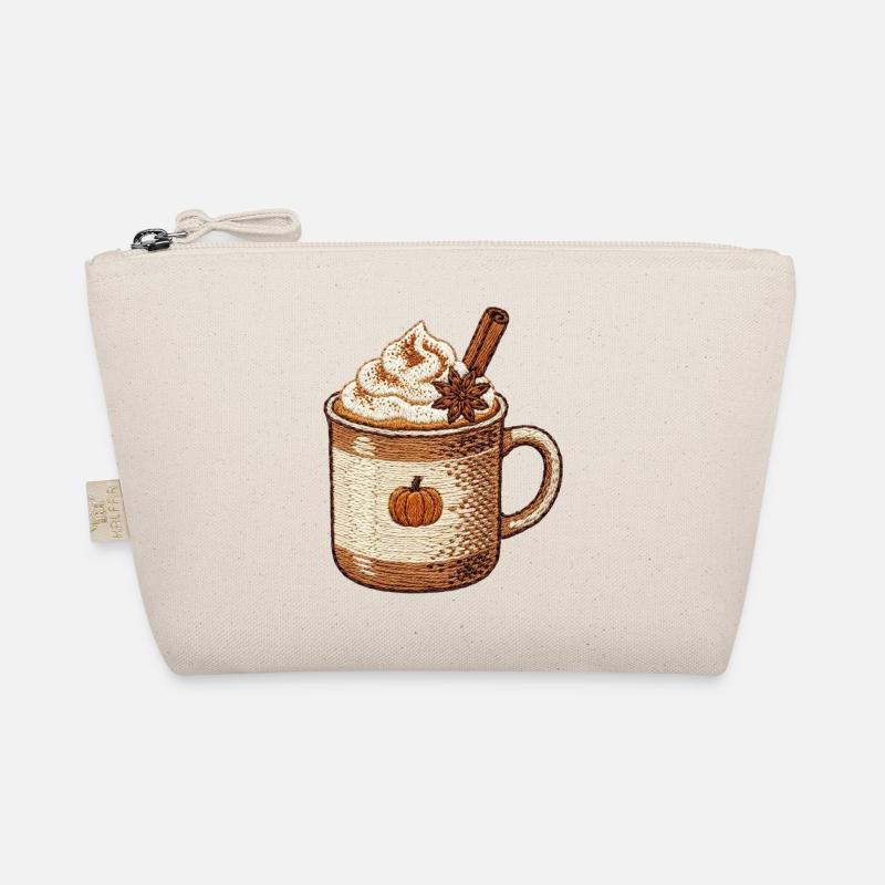 Pumpkin spice latte dans un style brodé (imprimé) Trousse biologique