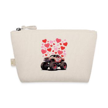 Love Hearts Monster Truck - Organic Pouch - nature - Front