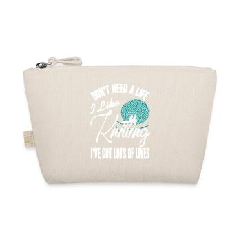 Knitting Is My Life Funny Yarn Lover Statement - Bio-Täschchen - Natur - Vorne