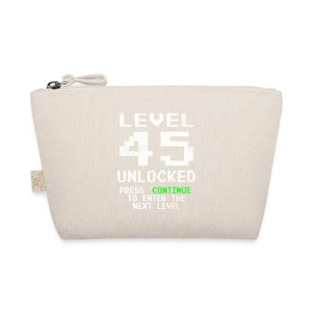 Level 45 unlocked - Gamer - Geburtstag - Geschenk - Bio-Täschchen - Natur - Vorne