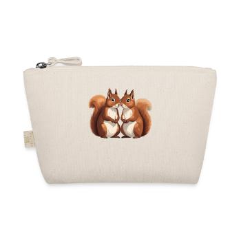 Twin Squirrel Lovers - Organic Pouch - nature - Front