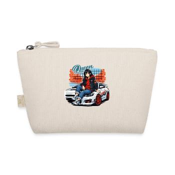 Queen Anime Street Style Girl with Sports Car - Organic Pouch - nature - Front