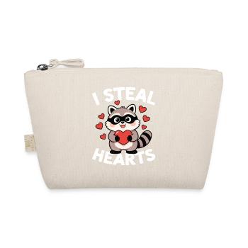 I Steal Hearts Raccoon - Organic Pouch - nature - Front