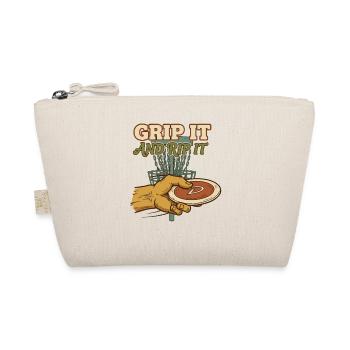 Grip It And Rip It Disc Golf Disc Golfer Flying - Organic Pouch - nature - Front