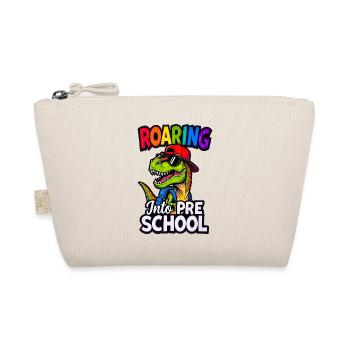 Roaring into Preschool Dinosaur Back to School - Organic Pouch - nature - Front
