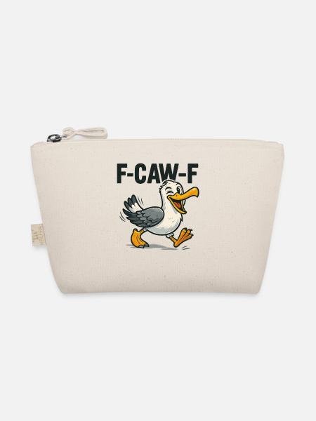 Funny Seagull Saying, F Caw F - Organic Pouch - nature - Front