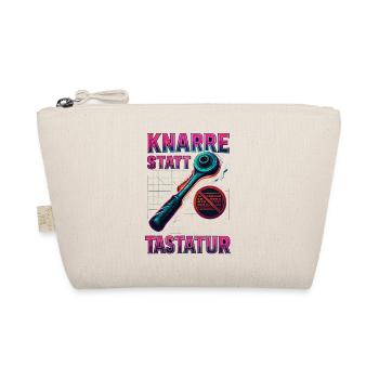 Ratchet instead of keyboard, screwdriver saying - Organic Pouch - nature - Front