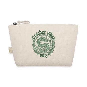 Crochet Vibes Only Funny Crochet Dragon For - Organic Pouch - nature - Front