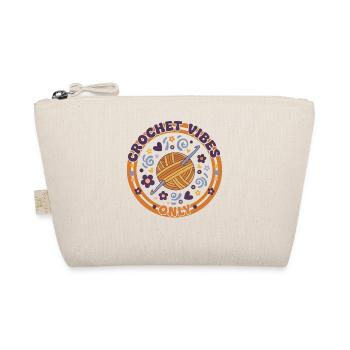 Crochet Vibes Only Funny Crochet Crochet Lover - Organic Pouch - nature - Front
