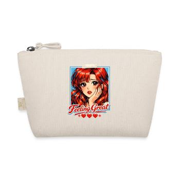 Retro Anime Girl Feeling Great Red Hair Aesthetic - Bio-Täschchen - Natur - Vorne