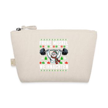 Gym MERRY MUSCLE CHRISTMAS Funny - Organic Pouch - nature - Front
