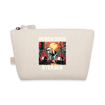 Strength athletes LIFT OR DIE Fun - Organic Pouch - nature - Front