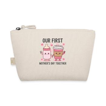 Unser erster Muttertag – Kawaii Baby & Kaffee - Bio-Täschchen - Natur - Vorne